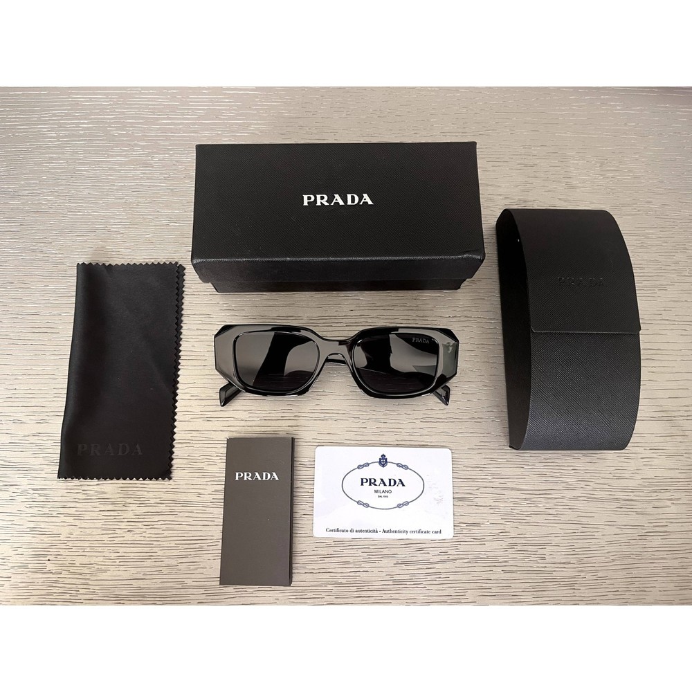 Prada PR 17WS Black Sunglasses: Brand New with Complete Accessories